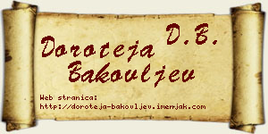Doroteja Bakovljev vizit kartica